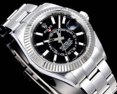 AR Factory Rolex Sky-dweller 42*14.5mm 316L Steel Oyster Stainless Bracelet 9002 Movement Black Face Watch